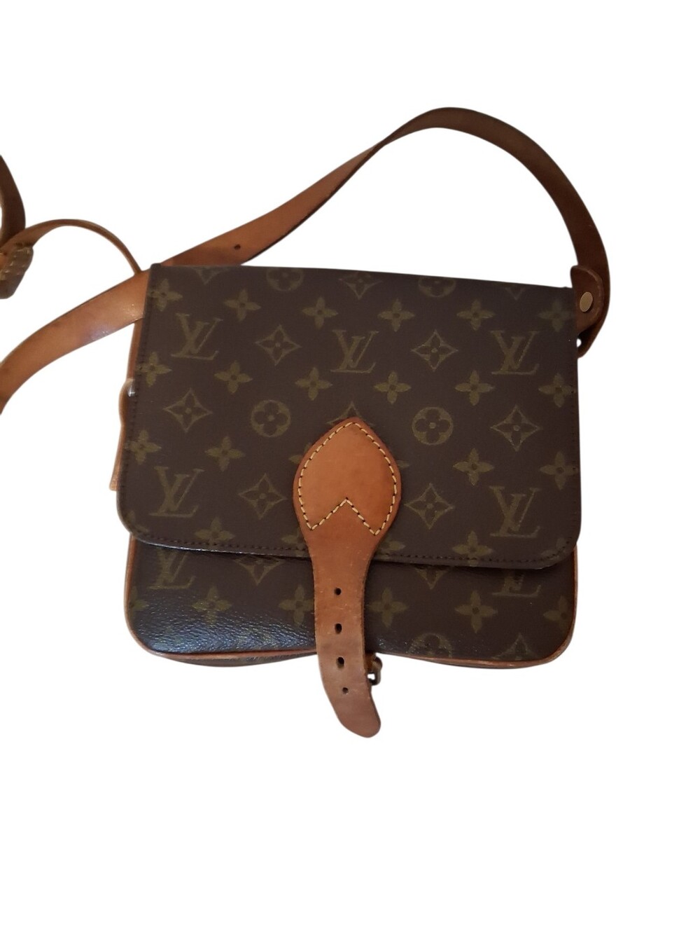 Louis Vuitton Monogram Canvas Crossbody Bag in Dark Brown and Tan